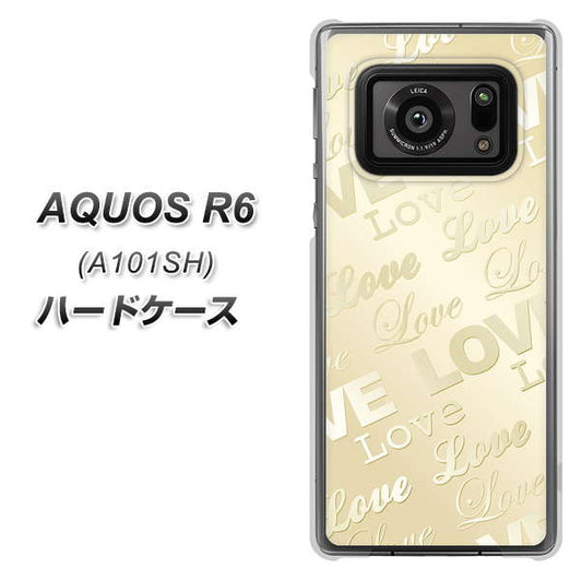 アクオスR6 A101SH 高画質仕上げ 背面印刷 ハードケース【SC840 エンボス風LOVEリンク(ヌーディーベージュ)】