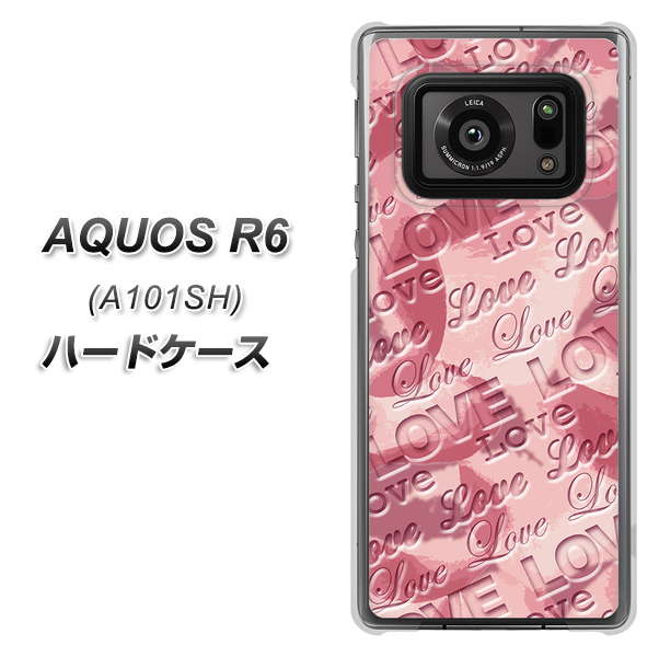 アクオスR6 A101SH 高画質仕上げ 背面印刷 ハードケース【SC844 フラワーヴェルニLOVE(ローズヴェルール)】