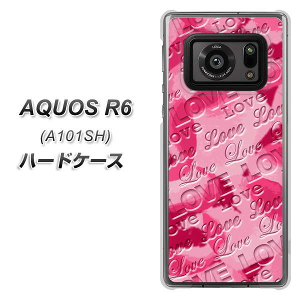 アクオスR6 A101SH 高画質仕上げ 背面印刷 ハードケース【SC845 フラワーヴェルニLOVE濃いピンク(ローズアンディアン)】