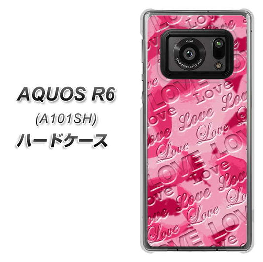 アクオスR6 A101SH 高画質仕上げ 背面印刷 ハードケース【SC845 フラワーヴェルニLOVE濃いピンク(ローズアンディアン)】