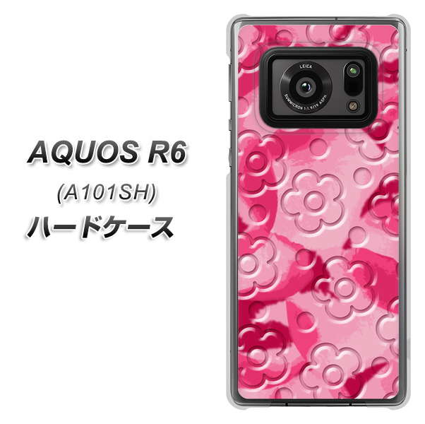 アクオスR6 A101SH 高画質仕上げ 背面印刷 ハードケース【SC847 フラワーヴェルニ花濃いピンク(ローズアンディアン)】