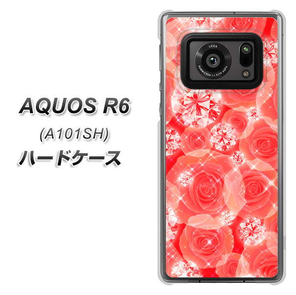 アクオスR6 A101SH 高画質仕上げ 背面印刷 ハードケース【VA816 ダイヤモンドとバラ】