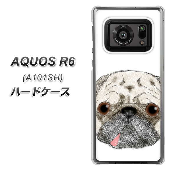 アクオスR6 A101SH 高画質仕上げ 背面印刷 ハードケース【YD855 パグ01】
