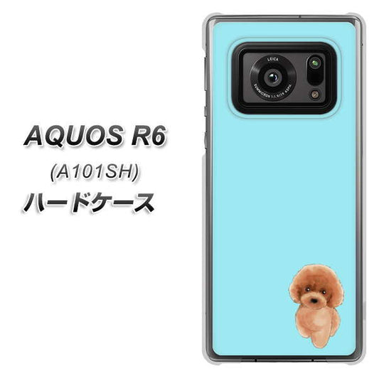 アクオスR6 A101SH 高画質仕上げ 背面印刷 ハードケース【YJ050 トイプードルレッド(ブルー)】