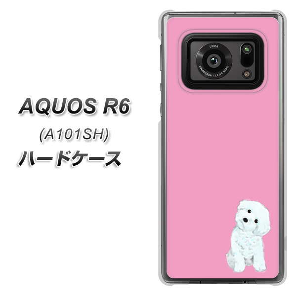 アクオスR6 A101SH 高画質仕上げ 背面印刷 ハードケース【YJ069 トイプードルホワイト(ピンク)】