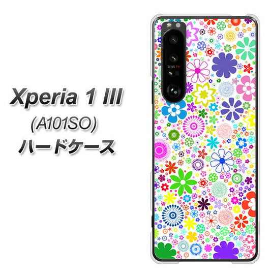 SoftBank エクスペリア1 III A101SO 高画質仕上げ 背面印刷 ハードケース【308 フラワーミックス】