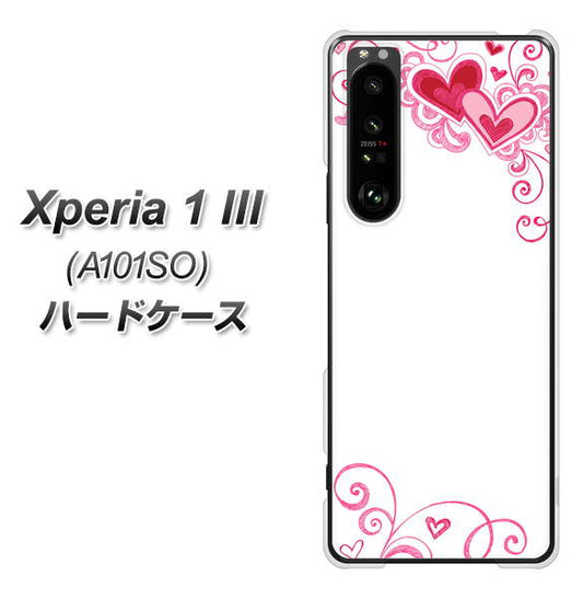 SoftBank エクスペリア1 III A101SO 高画質仕上げ 背面印刷 ハードケース【365 ハートフレーム】
