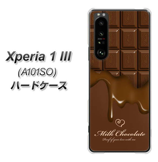 SoftBank エクスペリア1 III A101SO 高画質仕上げ 背面印刷 ハードケース【536 板チョコ-ハート】