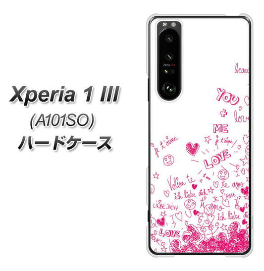 SoftBank エクスペリア1 III A101SO 高画質仕上げ 背面印刷 ハードケース【631 恋の落書き】