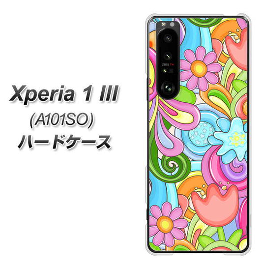 SoftBank エクスペリア1 III A101SO 高画質仕上げ 背面印刷 ハードケース【713 ミラクルフラワー】