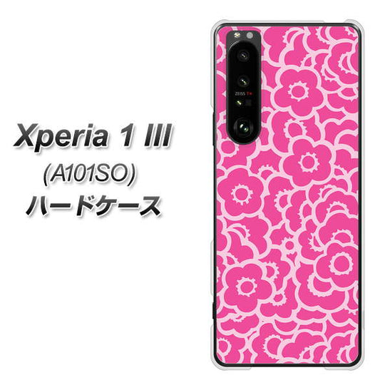 SoftBank エクスペリア1 III A101SO 高画質仕上げ 背面印刷 ハードケース【716 ピンクフラワー】