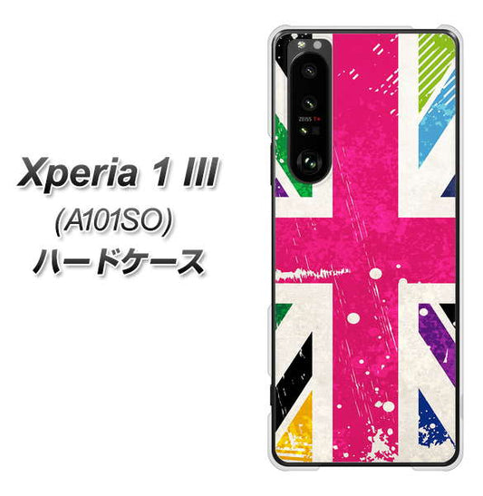 SoftBank エクスペリア1 III A101SO 高画質仕上げ 背面印刷 ハードケース【SC806 ユニオンジャック ピンクビンテージ】