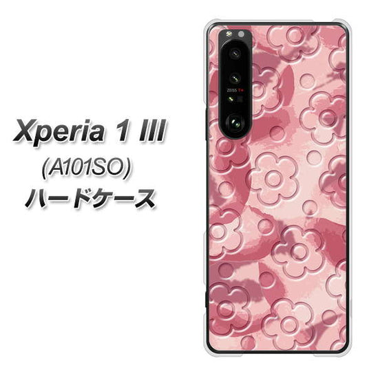 SoftBank エクスペリア1 III A101SO 高画質仕上げ 背面印刷 ハードケース【SC846 フラワーヴェルニ花ピンク(ローズヴェルール)】