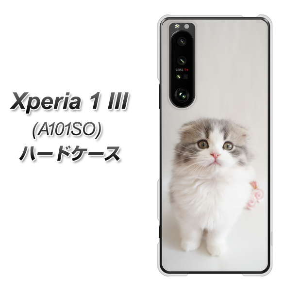 SoftBank エクスペリア1 III A101SO 高画質仕上げ 背面印刷 ハードケース【VA803 まっていますネコ】