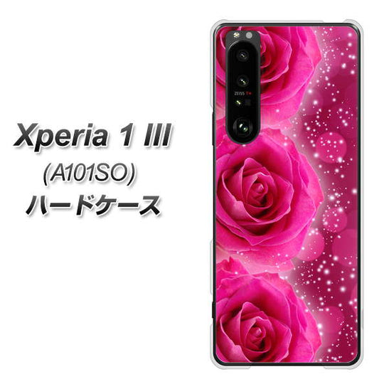 SoftBank エクスペリア1 III A101SO 高画質仕上げ 背面印刷 ハードケース【VA815 3連のバラ】
