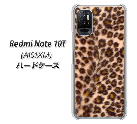 Redmi Note 10T A101XM SoftBank 高画質仕上げ 背面印刷 ハードケース【068 ヒョウ(茶)】