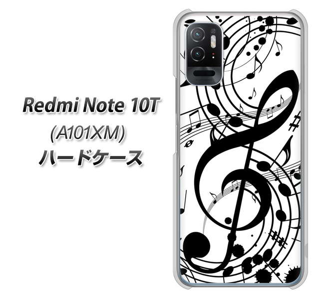 Redmi Note 10T A101XM SoftBank 高画質仕上げ 背面印刷 ハードケース【260 あふれる音符】