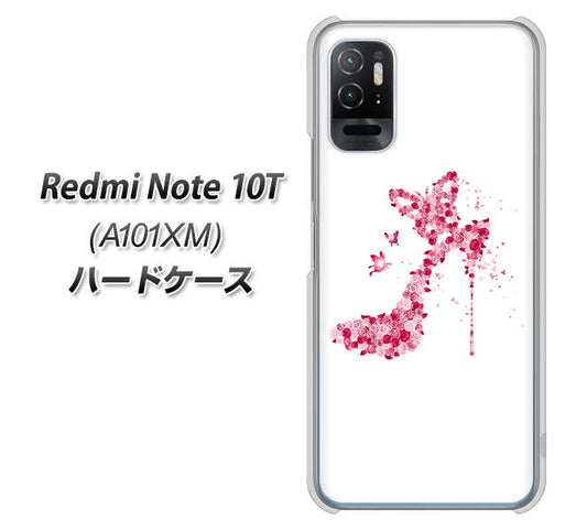 Redmi Note 10T A101XM SoftBank 高画質仕上げ 背面印刷 ハードケース【387 薔薇のハイヒール】
