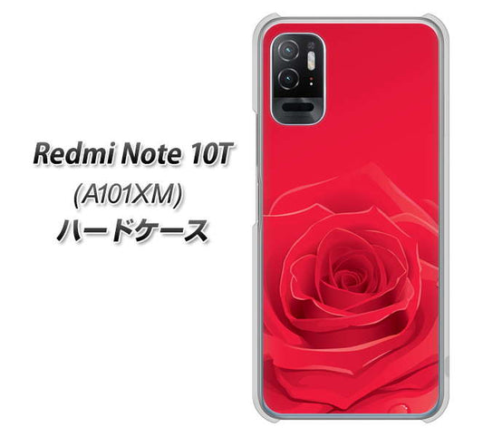 Redmi Note 10T A101XM SoftBank 高画質仕上げ 背面印刷 ハードケース【395 赤いバラ】