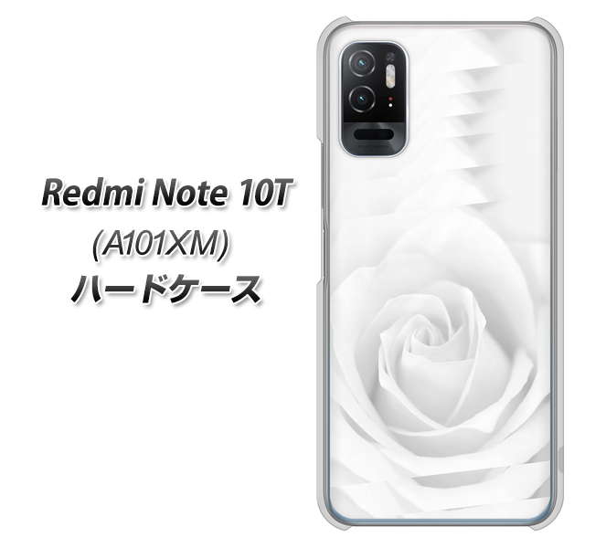 Redmi Note 10T A101XM SoftBank 高画質仕上げ 背面印刷 ハードケース【402 ホワイトRose】