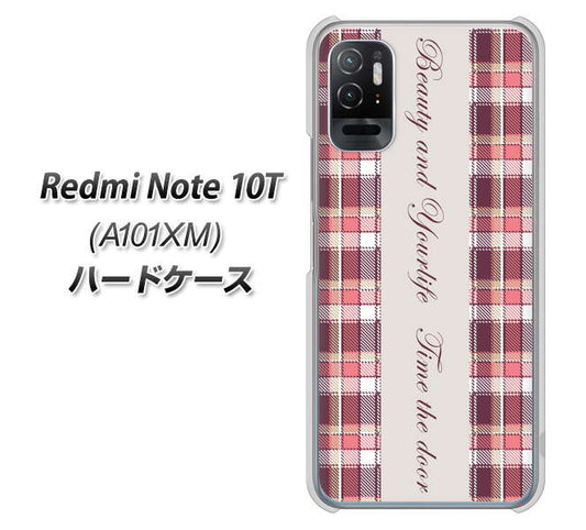 Redmi Note 10T A101XM SoftBank 高画質仕上げ 背面印刷 ハードケース【518 チェック柄besuty】