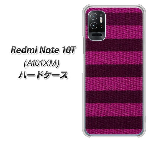 Redmi Note 10T A101XM SoftBank 高画質仕上げ 背面印刷 ハードケース【534 極太ボーダーPK&NV】
