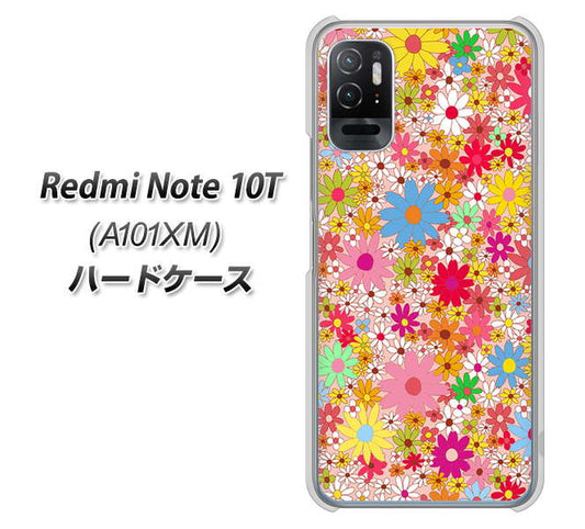 Redmi Note 10T A101XM SoftBank 高画質仕上げ 背面印刷 ハードケース【746 花畑A】