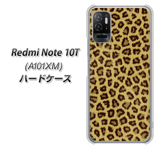 Redmi Note 10T A101XM SoftBank 高画質仕上げ 背面印刷 ハードケース【1065 ヒョウ柄ベーシックSゴールド】