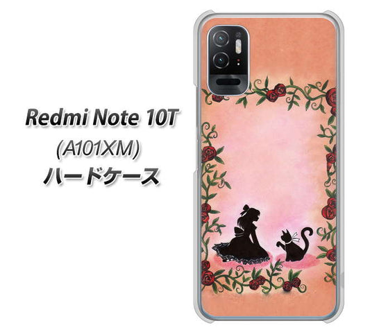 Redmi Note 10T A101XM SoftBank 高画質仕上げ 背面印刷 ハードケース【1096 お姫様とネコ(カラー)】