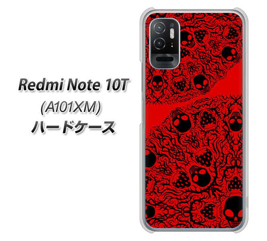Redmi Note 10T A101XM SoftBank 高画質仕上げ 背面印刷 ハードケース【AG835 苺骸骨曼荼羅(赤)】