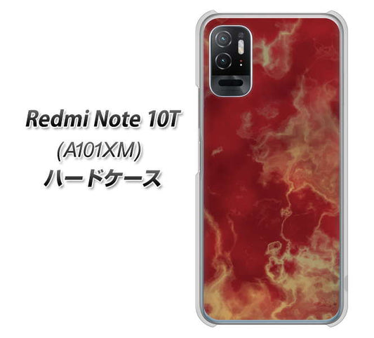 Redmi Note 10T A101XM SoftBank 高画質仕上げ 背面印刷 ハードケース【KM870 大理石RD】