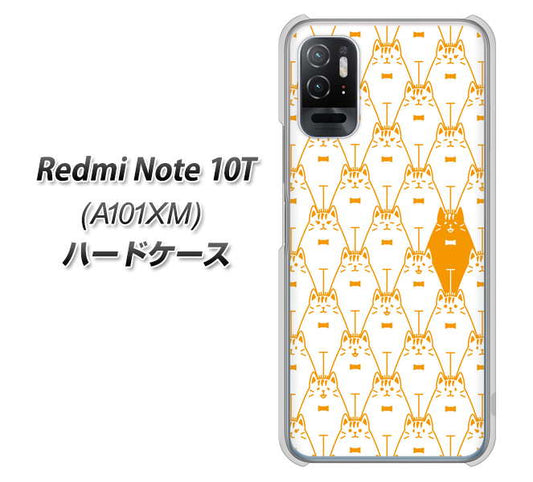 Redmi Note 10T A101XM SoftBank 高画質仕上げ 背面印刷 ハードケース【MA915 パターン ネコ】