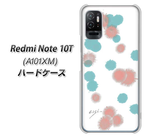 Redmi Note 10T A101XM SoftBank 高画質仕上げ 背面印刷 ハードケース【OE834 滴 水色×ピンク】