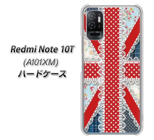 Redmi Note 10T A101XM SoftBank 高画質仕上げ 背面印刷 ハードケース【SC805 ユニオンジャック レース】