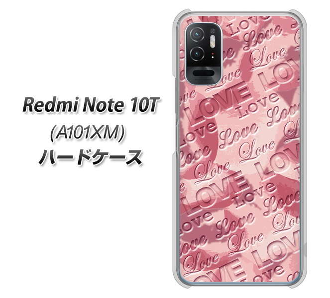 Redmi Note 10T A101XM SoftBank 高画質仕上げ 背面印刷 ハードケース【SC844 フラワーヴェルニLOVE(ローズヴェルール)】