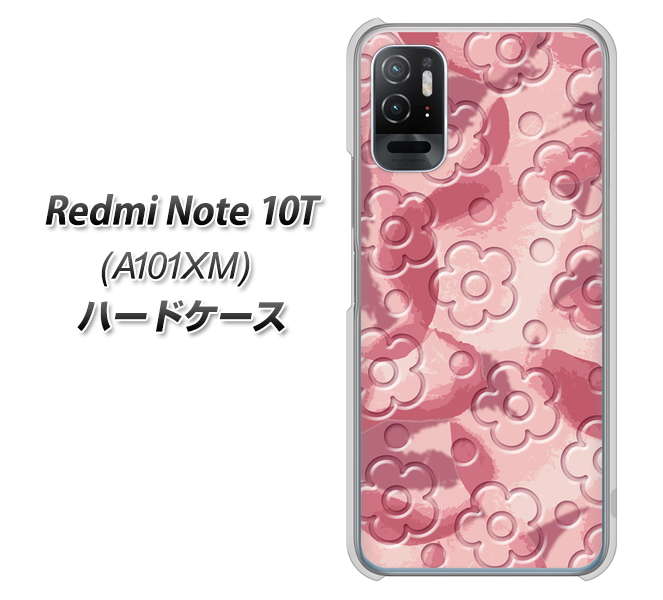 Redmi Note 10T A101XM SoftBank 高画質仕上げ 背面印刷 ハードケース【SC846 フラワーヴェルニ花ピンク(ローズヴェルール)】