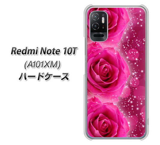 Redmi Note 10T A101XM SoftBank 高画質仕上げ 背面印刷 ハードケース【VA815 3連のバラ】