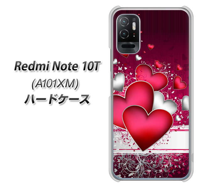 Redmi Note 10T A101XM SoftBank 高画質仕上げ 背面印刷 ハードケース【VA835 ハートの息吹】