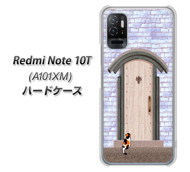 Redmi Note 10T A101XM SoftBank 高画質仕上げ 背面印刷 ハードケース【YA952 石ドア02 素材クリア】