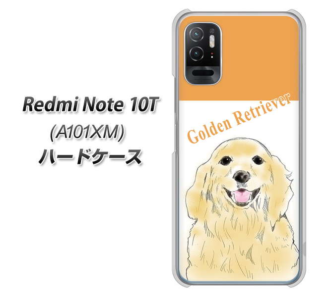Redmi Note 10T A101XM SoftBank 高画質仕上げ 背面印刷 ハードケース【YD827 ゴールデンレトリバー03】