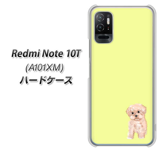 Redmi Note 10T A101XM SoftBank 高画質仕上げ 背面印刷 ハードケース【YJ064 トイプードルアプリコット(イエロー)】