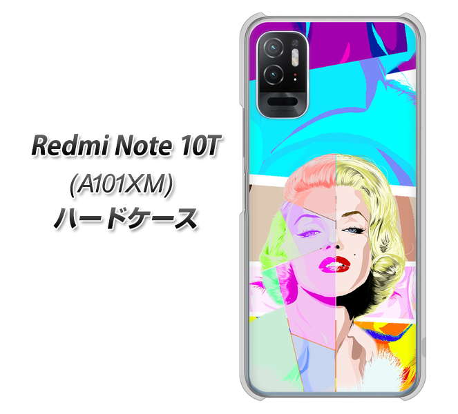 Redmi Note 10T A101XM SoftBank 高画質仕上げ 背面印刷 ハードケース【YJ210 マリリンモンローデザイン(C)】