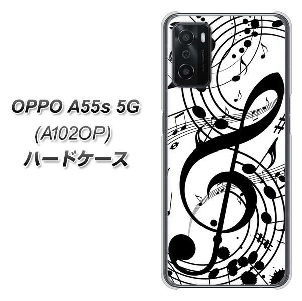 OPPO A55s 5G A102OP SoftBank 高画質仕上げ 背面印刷 ハードケース【260 あふれる音符】