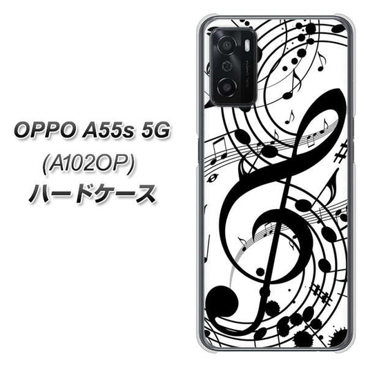OPPO A55s 5G A102OP SoftBank 高画質仕上げ 背面印刷 ハードケース【260 あふれる音符】