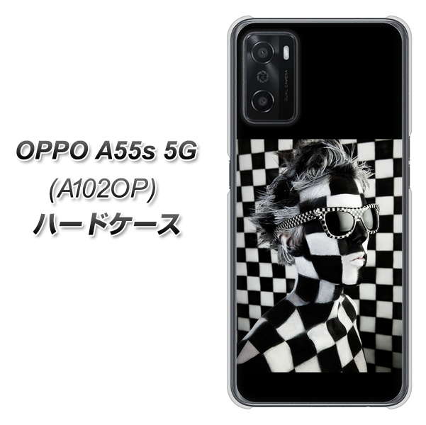 OPPO A55s 5G A102OP SoftBank 高画質仕上げ 背面印刷 ハードケース【357 bk&wh】
