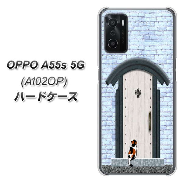 OPPO A55s 5G A102OP SoftBank 高画質仕上げ 背面印刷 ハードケース【YA951 石ドア01】