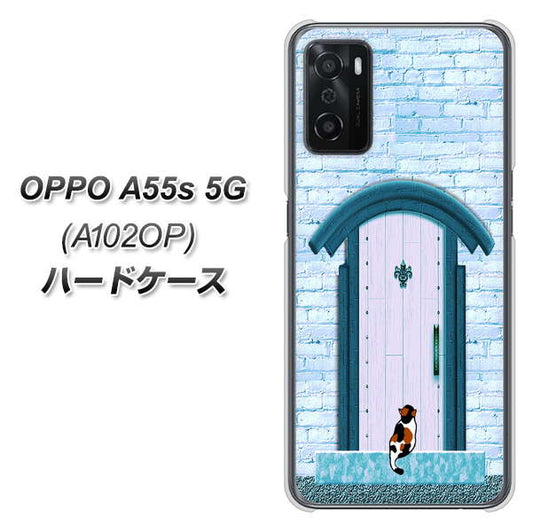 OPPO A55s 5G A102OP SoftBank 高画質仕上げ 背面印刷 ハードケース【YA953 石ドア03 素材クリア】