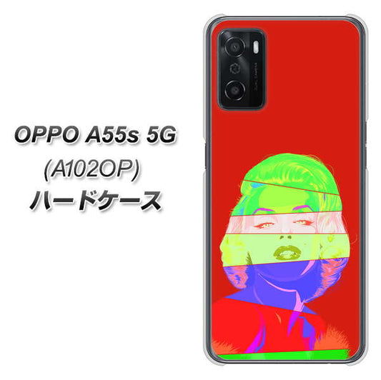 OPPO A55s 5G A102OP SoftBank 高画質仕上げ 背面印刷 ハードケース【YJ209 マリリンモンローデザイン(B)】