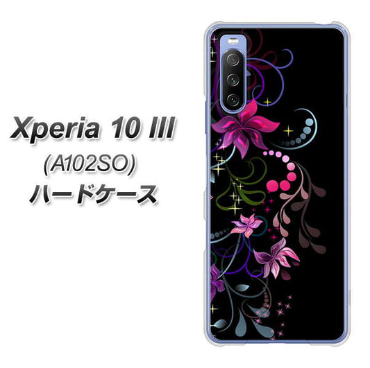 Y!mobile エクスペリア10 III A102SO 高画質仕上げ 背面印刷 ハードケース【263 闇に浮かぶ華】