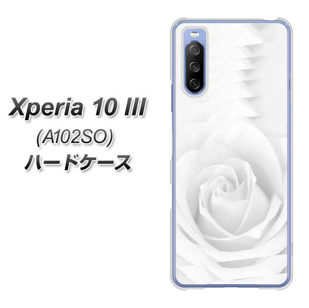 Y!mobile エクスペリア10 III A102SO 高画質仕上げ 背面印刷 ハードケース【402 ホワイトRose】
